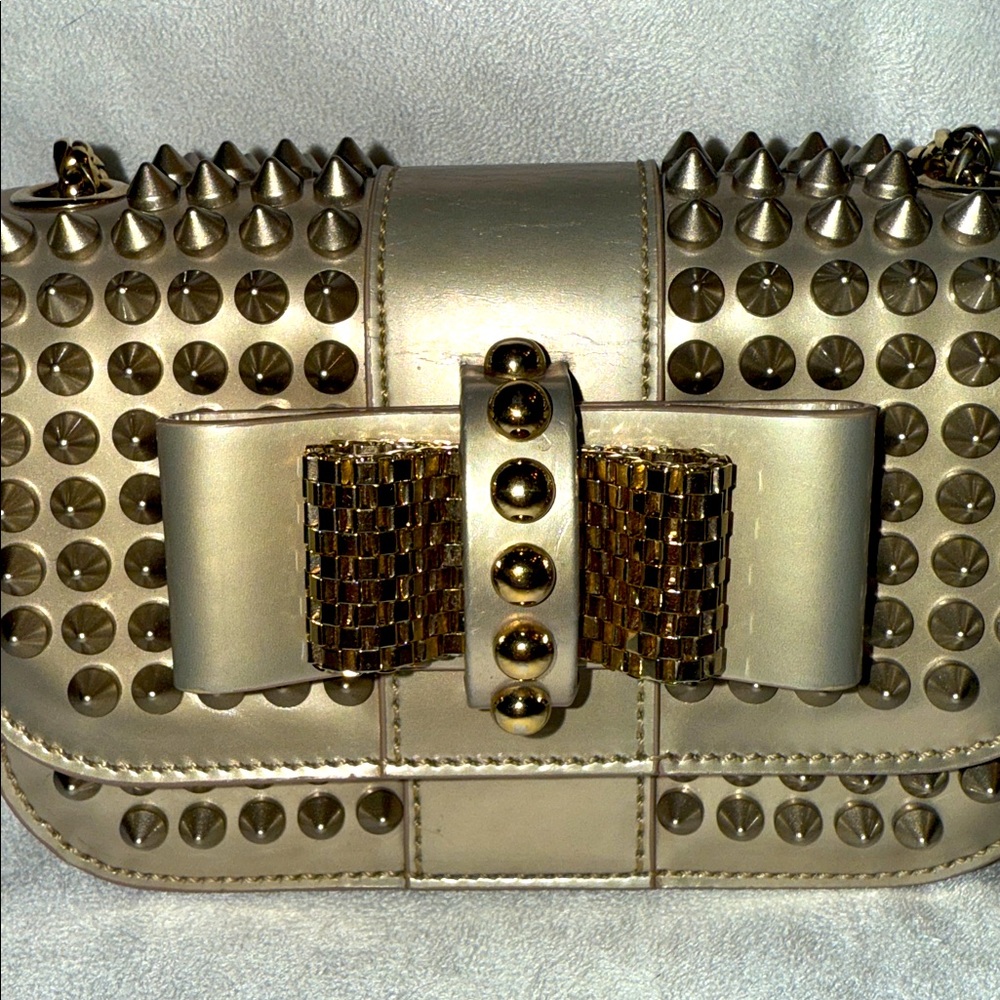 Christian Louboutin Gold Studded Bag - Picture 10 of 16